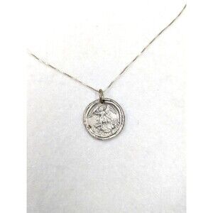 .925 Sterling Silver 20" Archangel Michael Pendant Necklace 6g